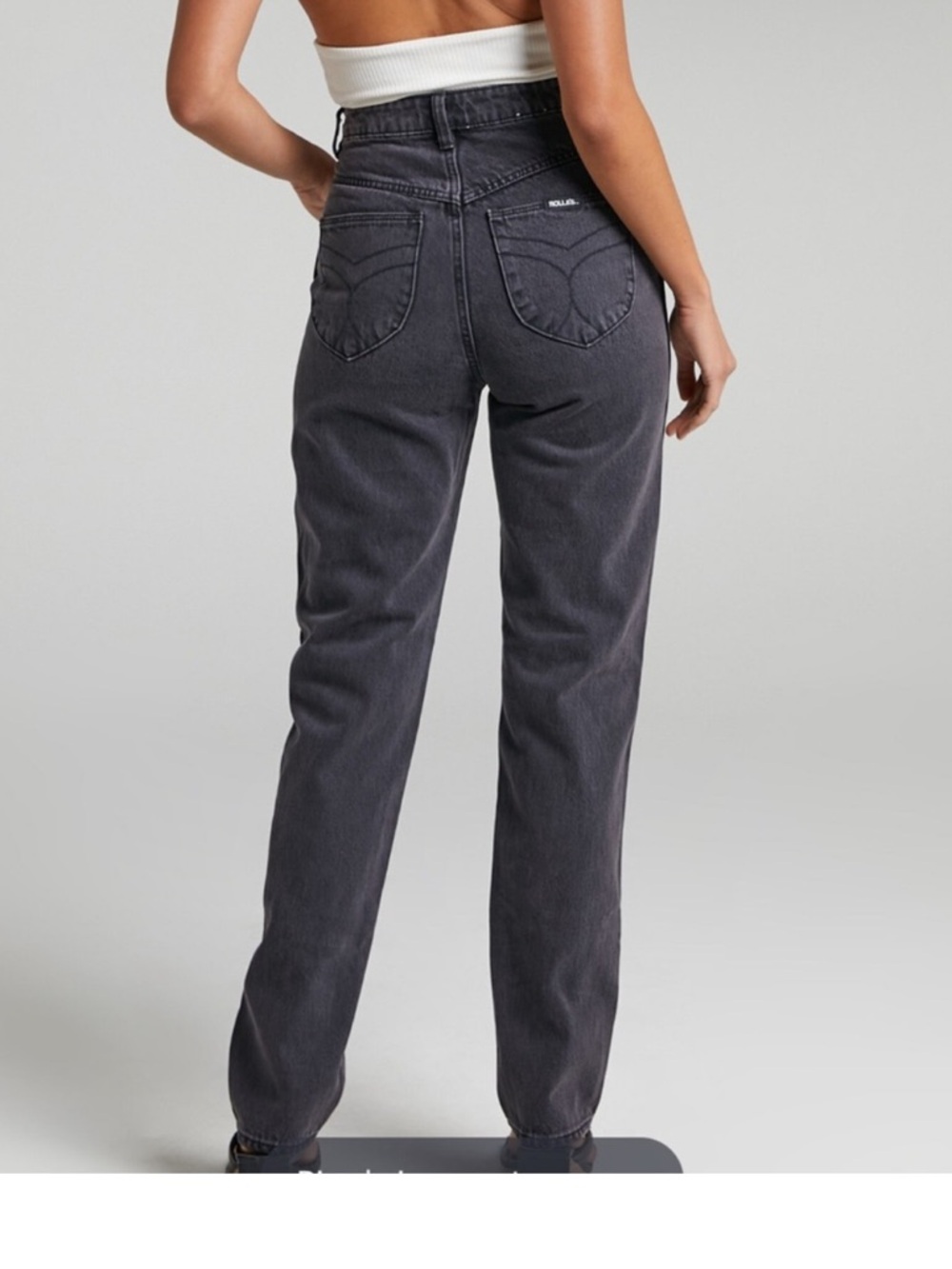 ROLLA'S High-Rise Straight Jeans in Charcoal
